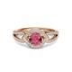 3 - Liora Signature Rhodolite Garnet and Diamond Eye Halo Engagement Ring 