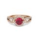 3 - Liora Signature Ruby and Diamond Eye Halo Engagement Ring 