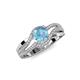 3 - Aimee Signature Blue Topaz and Diamond Bypass Halo Engagement Ring 