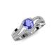 3 - Aimee Signature Tanzanite and Diamond Bypass Halo Engagement Ring 