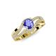 3 - Aimee Signature Tanzanite and Diamond Bypass Halo Engagement Ring 
