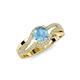 3 - Aimee Signature Blue Topaz and Diamond Bypass Halo Engagement Ring 
