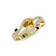3 - Aimee Signature Citrine and Diamond Bypass Halo Engagement Ring 
