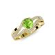 3 - Aimee Signature Peridot and Diamond Bypass Halo Engagement Ring 