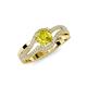 3 - Aimee Signature Yellow and White Diamond Bypass Halo Engagement Ring 