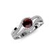 3 - Aimee Signature Red Garnet and Diamond Bypass Halo Engagement Ring 