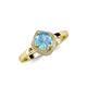 4 - Anneka Signature Blue Topaz and Diamond Halo Engagement Ring 