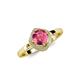 4 - Anneka Signature Pink Tourmaline and Diamond Halo Engagement Ring 