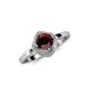4 - Anneka Signature Red Garnet and Diamond Halo Engagement Ring 