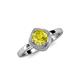 4 - Anneka Signature Yellow and White Diamond Halo Engagement Ring 