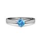 3 - Neve Signature Blue Topaz 4 Prong Solitaire Engagement Ring 