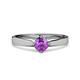 3 - Neve Signature Amethyst 4 Prong Solitaire Engagement Ring 