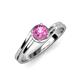 4 - Elena Signature Pink Sapphire Bypass Solitaire Engagement Ring 