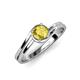4 - Elena Signature Yellow Sapphire Bypass Solitaire Engagement Ring 