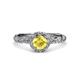 3 - Allene Signature Yellow Sapphire and Diamond Halo Engagement Ring 