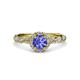 3 - Allene Signature Tanzanite and Diamond Halo Engagement Ring 