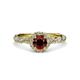 3 - Allene Signature Red Garnet and Diamond Halo Engagement Ring 