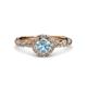 3 - Allene Signature Aquamarine and Diamond Halo Engagement Ring 