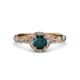 3 - Allene Signature London Blue Topaz and Diamond Halo Engagement Ring 