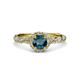 3 - Allene Signature Blue and White Diamond Halo Engagement Ring 