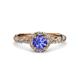 3 - Allene Signature Tanzanite and Diamond Halo Engagement Ring 