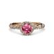 3 - Allene Signature Pink Tourmaline and Diamond Halo Engagement Ring 
