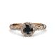 3 - Allene Signature Black and White Diamond Halo Engagement Ring 
