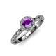 4 - Allene Signature Amethyst and Diamond Halo Engagement Ring 