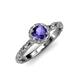 4 - Allene Signature Iolite and Diamond Halo Engagement Ring 
