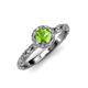 4 - Allene Signature Round Peridot and Diamond Halo Engagement Ring 