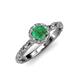 4 - Allene Signature Round Diamond and Emerald Halo Engagement Ring 