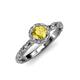 4 - Allene Signature Yellow Sapphire and Diamond Halo Engagement Ring 