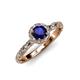 4 - Allene Signature Blue Sapphire and Diamond Halo Engagement Ring 