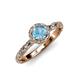 4 - Allene Signature Blue Topaz and Diamond Halo Engagement Ring 