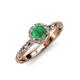 4 - Allene Signature Emerald and Diamond Halo Engagement Ring 