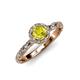 4 - Allene Signature Yellow and White Diamond Halo Engagement Ring 