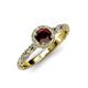 4 - Allene Signature Red Garnet and Diamond Halo Engagement Ring 