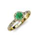 4 - Allene Signature Emerald and Diamond Halo Engagement Ring 