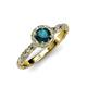 4 - Allene Signature London Blue Topaz and Diamond Halo Engagement Ring 