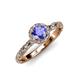 4 - Allene Signature Tanzanite and Diamond Halo Engagement Ring 