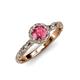 4 - Allene Signature Pink Tourmaline and Diamond Halo Engagement Ring 