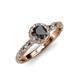 4 - Allene Signature Black and White Diamond Halo Engagement Ring 