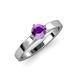 4 - Neve Signature Amethyst 4 Prong Solitaire Engagement Ring 