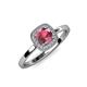 4 - Alaina Signature Rhodolite Garnet and Diamond Halo Engagement Ring 
