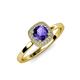 4 - Alaina Signature Iolite and Diamond Halo Engagement Ring 