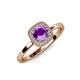 4 - Alaina Signature Amethyst and Diamond Halo Engagement Ring 