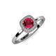 4 - Alaina Signature Ruby and Diamond Halo Engagement Ring 