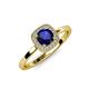 4 - Alaina Signature Blue Sapphire and Diamond Halo Engagement Ring 