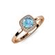 4 - Alaina Signature Blue Topaz and Diamond Halo Engagement Ring 