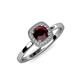 4 - Alaina Signature Red Garnet and Diamond Halo Engagement Ring 